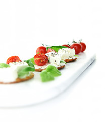 Feta Cheese and Basil Herb Canapes