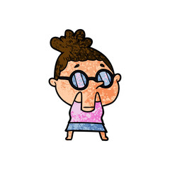 cartoon woman wearing glasses