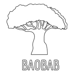 Baobab icon. Outline illustration of baobab vector icon for web