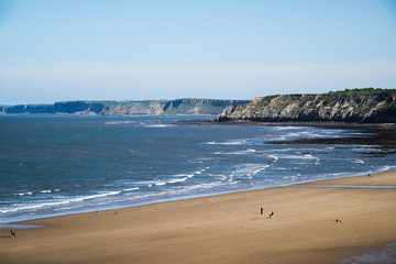 Scarborough, Yorkshire, England, looking south from the Spa Bridge.