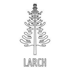 Fototapeta na wymiar Larch icon. Outline illustration of larch vector icon for web