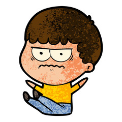 cartoon annoyed man
