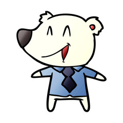 polar bear in shirt and tie cartoon