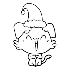 happy little christmas dog cartoon