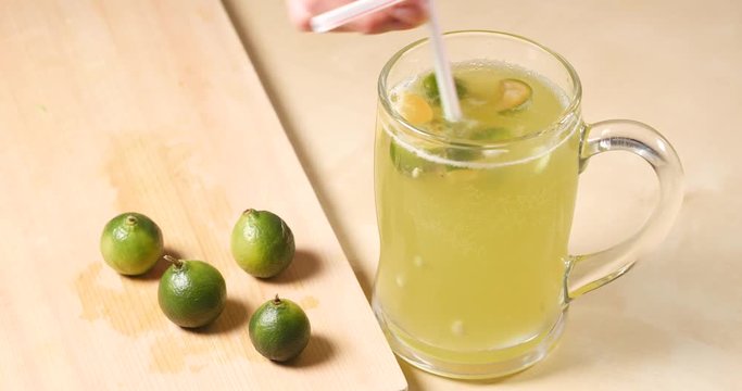 Making Citrus drink beverage