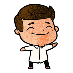 happy cartoon man