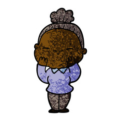 cartoon peaceful old woman