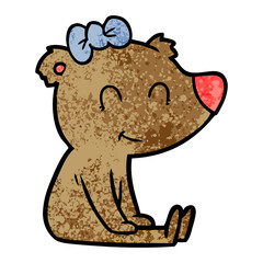 sitting female bear cartoon