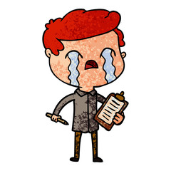 cartoon salesman crying