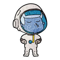 cartoon confident astronaut