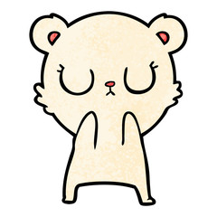 peaceful cartoon polar bear