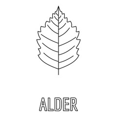 Alder leaf icon. Outline illustration of alder leaf vector icon for web