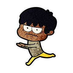 annoyed cartoon boy