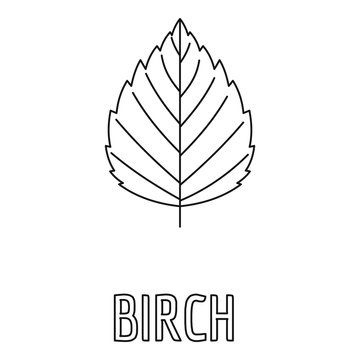 Birch leaf icon. Outline illustration of birch leaf vector icon for web