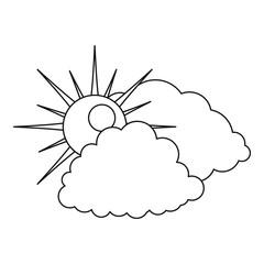 Cloudy icon. Outline illustration of cloudy vector icon for web