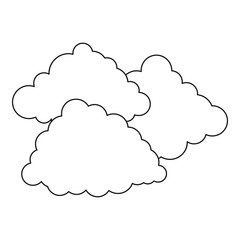 Cloudy weather icon. Outline illustration of cloudy weather vector icon for web