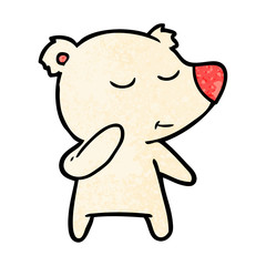 cartoon polar bear considering