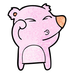 cartoon tired bear rubbing eyes