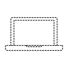 laptop computer icon in monochrome dotted silhouette