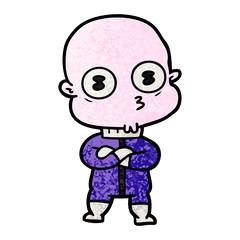 cartoon weird bald spaceman