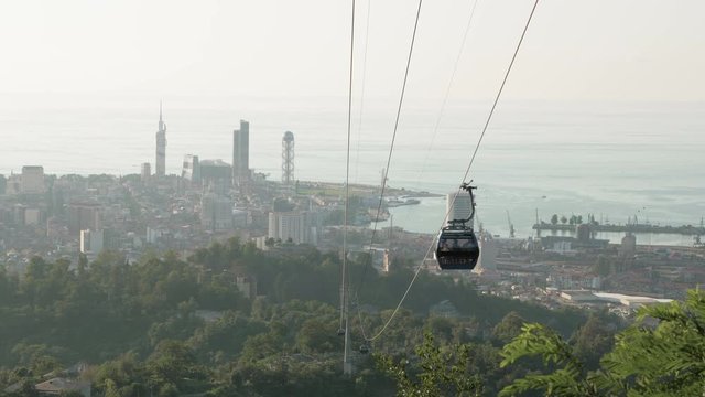 Cable rope in the mountains, Batumi, Georgia