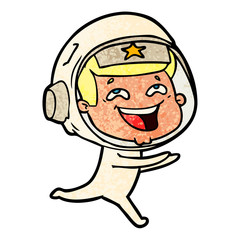 Obraz premium cartoon laughing astronaut