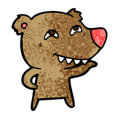 cartoon bear showing teeth