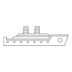 Boat in ocean icon. Outline illustration of boat in ocean vector icon for web