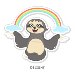 Delighted sloth sticker