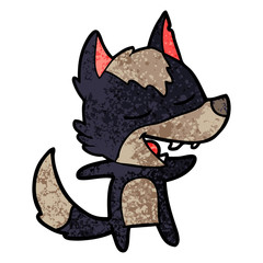 cartoon wolf laughing