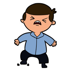 cartoon angry businessman