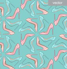 Lady fashion set of shoes outfit. Illustration stylish and trendy clothing.