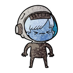 cartoon astronaut woman