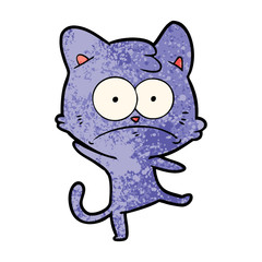 cartoon nervous cat