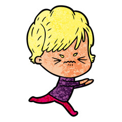 cartoon frustrated woman