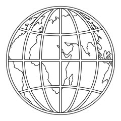 Planet earth icon. Outline illustration of planet earth vector icon for web