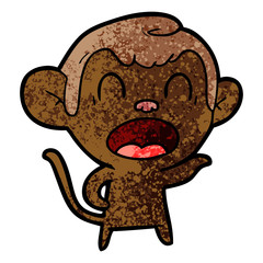 shouting cartoon monkey pointing