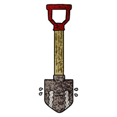 cartoon crying shovel