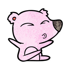 cartoon whistling bear