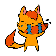 sad little fox cartoon character