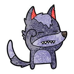 cartoon wolf showing teeth