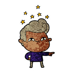 cartoon excited man