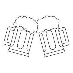 Beer mug icon. Outline illustration of beer mug vector icon for web