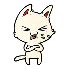 cartoon cat with crossed arms