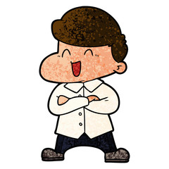 cartoon laughing businessman