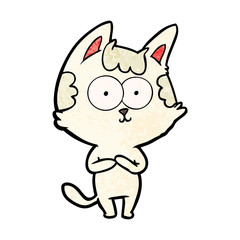 happy cartoon cat