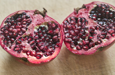 Fresh Pomegranate Cut in Half