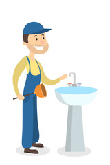 Plumber man with sink.