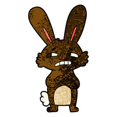cartoon anxious rabbit