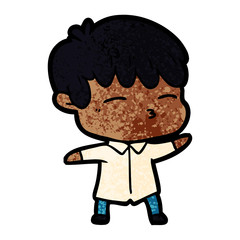 cartoon curious boy